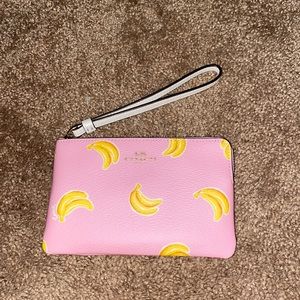 Coach banana printed small wristlet